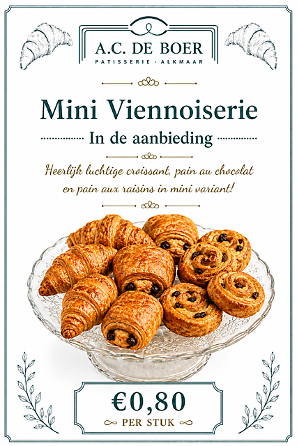 Mini viennoiserie ( croissant/pain au chocolat/pain au raisin)