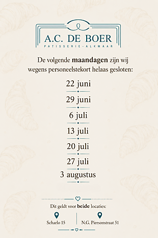 Gesloten maandagen 2026 