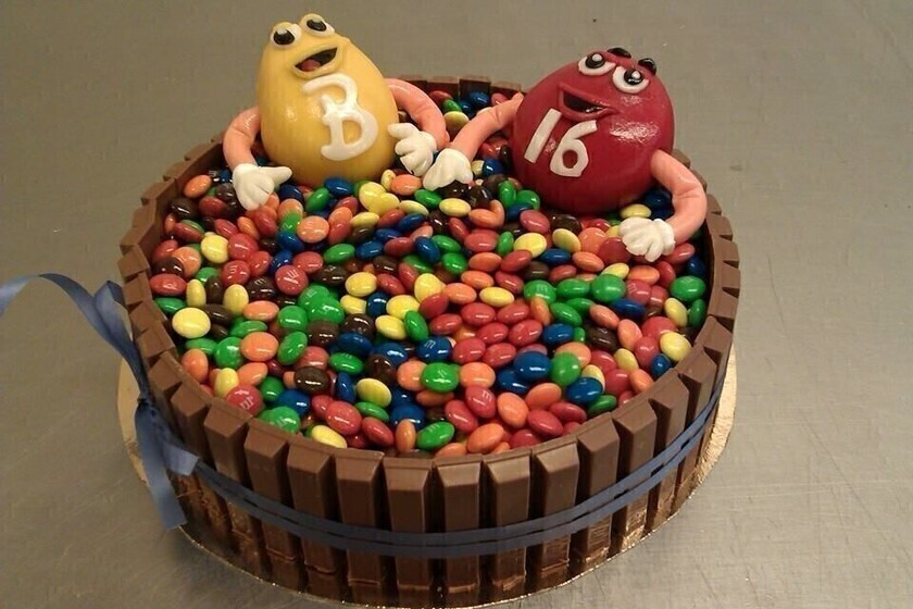 M&M  taart 